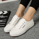新款韩版夏季小白鞋女平底帆布鞋女平跟牛筋底学生系带运动鞋子