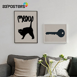 爱上 北欧风格装饰画卧室床头挂画客厅沙发背景墙动物现代简约猫