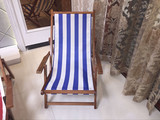 包邮沙滩椅子实木折叠躺椅阳台庭院户外便携午休靠椅牛津布休闲椅
