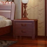 床头柜实木 中式乡村 卧室整装床头收纳柜 特价原木多功能床边柜