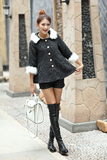 时尚新款韩版宽松大码潮女装甜美九分袖连帽蝙蝠式斗篷毛呢外套