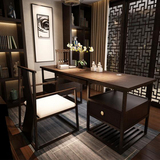 新中式书桌写字台现代中式办公家具样板房书房家具实木书桌椅定制