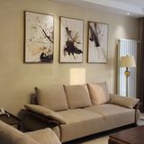 客厅装饰画现代简约沙发背景墙三联黑白抽象画个性创意水墨画北欧