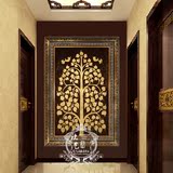 欣艺 纯手绘油画东南亚风格酒店设计画玄关客厅壁画挂画 菩提树