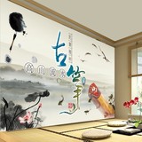中国风古筝墙纸壁纸大型壁画客厅卧室办公室学校培训班餐厅装饰画