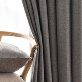 上海呈开 简约现代纯色遮光布料定制客厅卧室落地飘窗帘成品 素雅