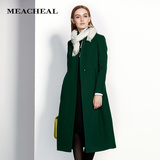 MEACHEAL米茜尔 优雅修身保暖长外套呢大衣 专柜正品秋季新款女装