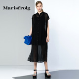 Marisfrolg玛丝菲尔 真丝干练衬衫领长款连衣裙 设计师限量女
