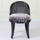 劲爆价欧式时尚化妆椅 黑色妆椅 实木雕刻椅子新古典梳妆凳椅凳子