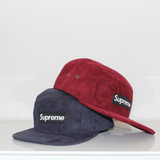 supreme麂皮绒光身五片帽秋冬新款平沿帽男女式棒球帽子滑板帽