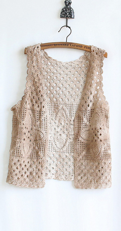 2014钩花外套镂空背心马甲女韩版蕾丝开衫小