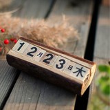 zakka杂货 原木小日历 家居桌面办公创意复古小摆件 木质日历摆设