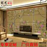 现代花鸟图案软包客厅卧室床头硬包电视背景墙可定做A6207