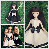 芭比娃娃衣服 裙子 可儿娃娃婚纱 黑色白色短裙可爱时尚 满免邮