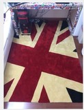 英伦风情米字旗地毯卧室客厅床边手工地毯小号 支持来图定做