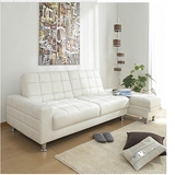 北欧日式简约多功能皮艺沙发床 带收纳小户型沙发床 折叠沙发床