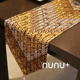 nunu+ 【包邮】编织花纹麂皮绒布 样板间时尚感奢华简约 桌旗餐旗