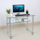 宜家简约电脑桌钢化玻璃电脑桌书桌时尚办公桌一体机电脑桌特价