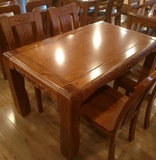 俄罗斯水曲柳 餐桌椅组合 现代中式餐桌椅 实木雕花 美式风格桌椅