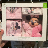 代购香港迪士尼disney卡通婴儿四件套送礼佳品新生儿套装米妮
