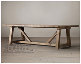 美式乡村复古餐桌LOFT风格工业简约办公桌做旧纯实木工作台