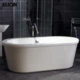 狮林亚克力浴缸独立式成人浴盆单人普通浴缸椭圆形1.7米保温浴池