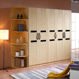 现代宜家居板式实木质衣柜特价整体平开四五六门大衣柜加高带顶柜