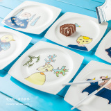 西餐餐盘瓷器方形田园 韩式陶瓷早点盘牛排盘子创意卡通骨瓷碟子