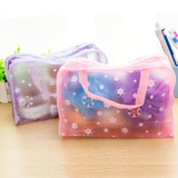韩国可爱便携收纳包袋 透明塑料防水洗漱化妆包 手提户外旅游包邮