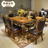 新古典美式餐桌家具 美式乡村实木欧式餐桌椅组合别墅高端档餐桌