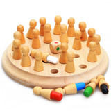 原木记忆棋 亲子互动桌面游戏1-2-3岁宝宝 木制儿童益智游戏玩具