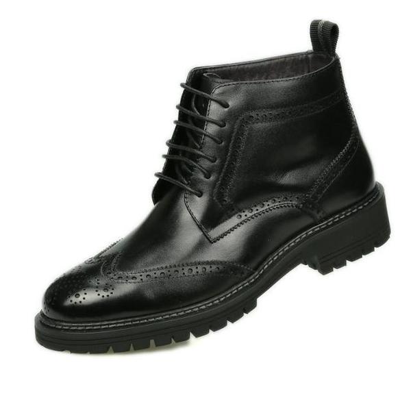 ecco爱步男棉鞋新款商务正装雕花男鞋保暖英伦棉鞋头层牛皮真皮