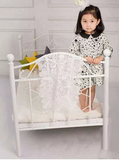 铁艺床欧美儿童摄影道具床婴儿床欧式白色做旧床百天新生儿摄影床