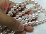 新进货 9-9.5MM日本AKOYA天然海水珍珠项链 极强光正品正圆高品质