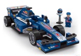 快乐小鲁班拼装汽车模型益智积木玩具 1:24方程式蓝光F1赛车B0353
