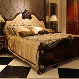 欧式床 实木真皮床1.8米双人床法式床新古典公主床婚床特价橡木床