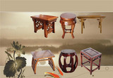 中式仿古小方凳圆鼓凳实木雕花换鞋凳榆木凳矮凳长板凳餐凳梳妆凳