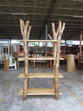 YMJ232原木置物架创意花架陈列架实木展示架个性格架瓷器架原生态