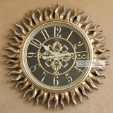 豪华欧式太阳钟表时尚创意挂钟客厅装饰壁钟静音石英钟艺术钟时钟