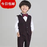 韩国男童礼服儿童西装小马甲男孩套装大童宝宝主持人演出服装冬季