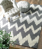 简约现代客厅地毯茶几沙发条纹宜家地毯卧室床边手工晴纶地毯定制