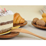 zakka日式天然木质餐具 环保甜品叉实木蛋糕叉子 原木四齿水果叉