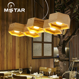 北欧餐厅吧台吊灯设计师艺术创意个性蜂巢吊灯咖啡厅酒吧实木吊灯