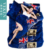 珊瑚绒四件套1.8m床品法莱绒2.0床单法兰绒1.5被套三件套床上用品