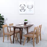 简易纯实木餐桌白橡木小餐桌子北欧式饭桌家用可伸缩折叠餐桌组装