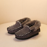 2015冬季新款儿童棉鞋真皮豆豆鞋男童女童短靴棉靴雪地靴女童皮鞋