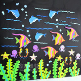 幼儿园教室环境装饰品海洋主题海草条海藻海草DIY板报海洋鱼组合