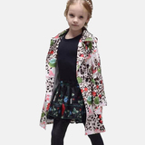 外贸童装出口欧美2016秋季女童中大童儿童装中长款豹纹风衣外套
