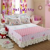 可定做HelloKitty全棉床罩床裙单件纯棉卡通儿童床套1.2M/1.5米床