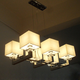 设计师首选 后现代简约餐厅水晶吊灯 长方形新中式LED简欧吊灯